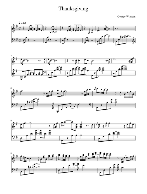 George Winston sheet music by abbyh0610 | Play, print, and
