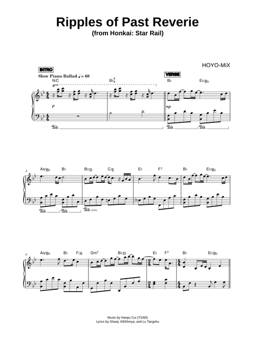 Ripples of Past Reverie (from Honkai: Star Rail) - HOYO-MiX (Piano)