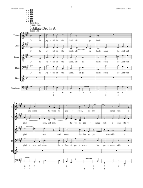 Jubilate Deo in A - John Blow