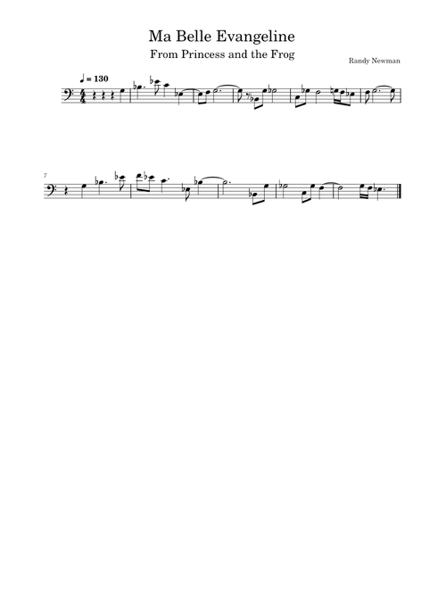 Ma belle evangeline – Randy Newman Randy Newman Ma Belle Evangeline- Trombone
