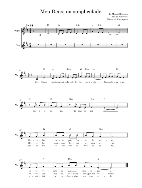 Meu Deus, na simplicidade - A. Cartageno / Az. Oliveira
