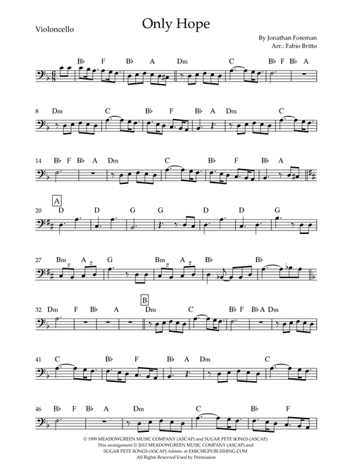 Only Hope (Arr. Fabio Britto) - Mandy Moore (Cello Solo)