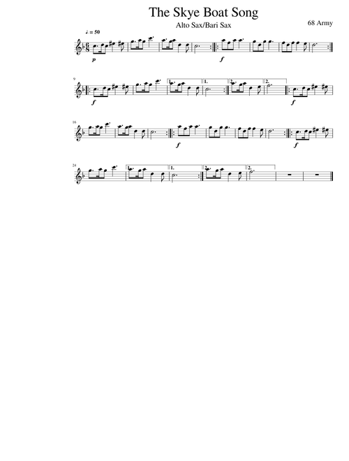 The Skye Boat Song - Alto Sax/Bari Sax