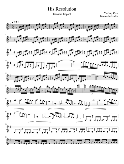 Genshin Impact - His Resolution (Violin)