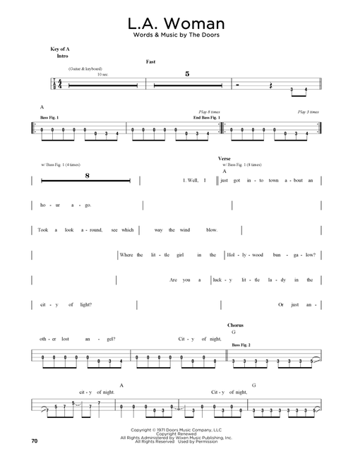 L.A. Woman - The Doors (Easy Bass Tab)