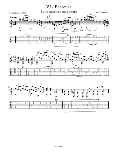 PRS 053.06 Berceuse pour guitare (lullaby)