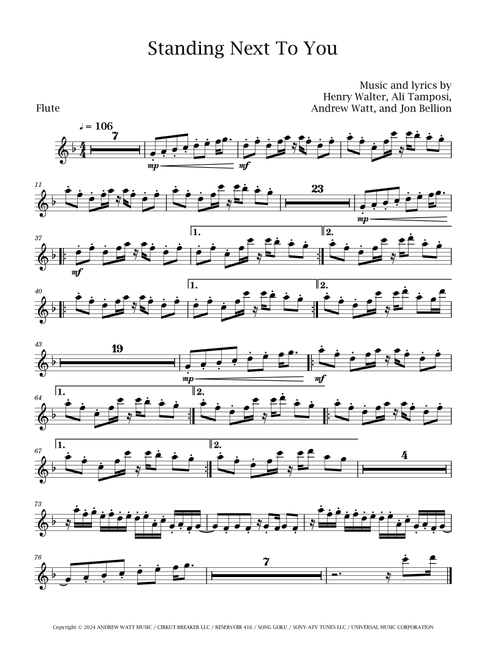 Standing Next To You (Arr. David Lartey) - Jung Kook (Flute Solo)