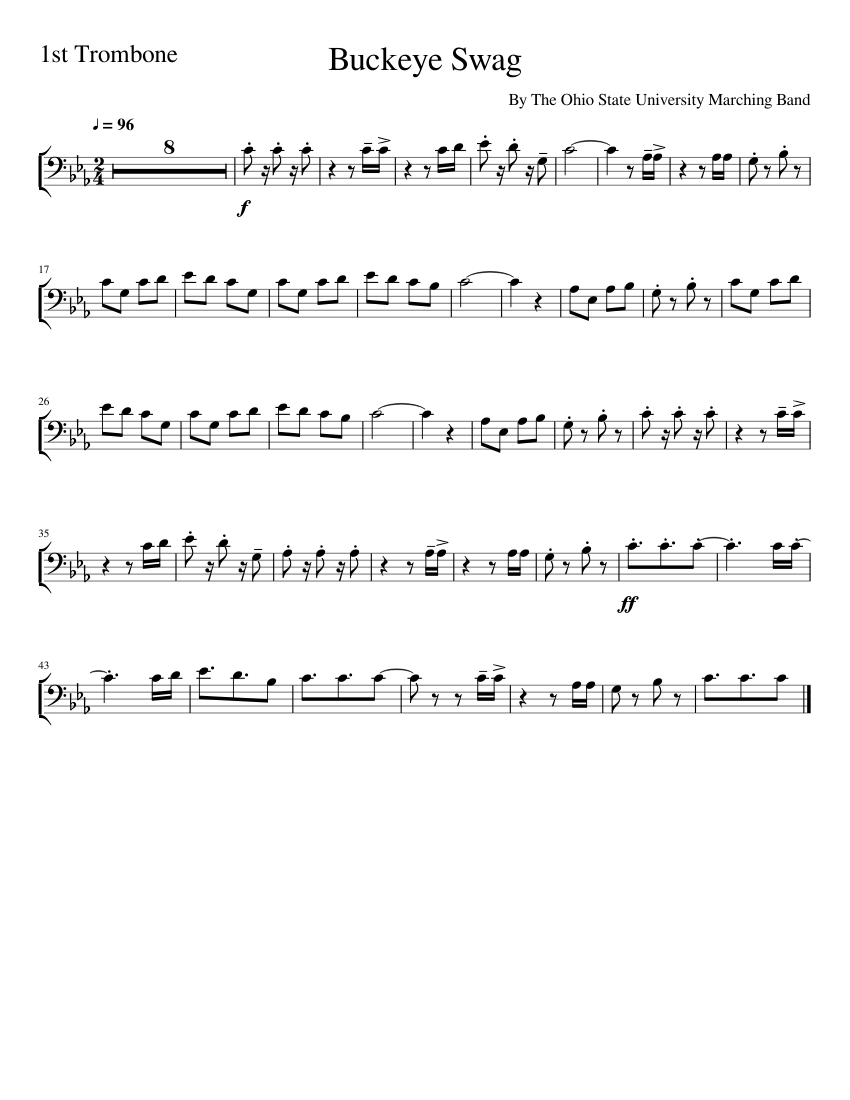 Buckeye Swag 1st Trombone Sheet music for Trombone (Solo)