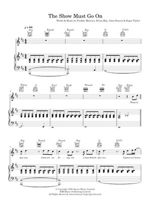 The Show Must Go On (RMX) – Queen - Alto Sax Sheet Music with