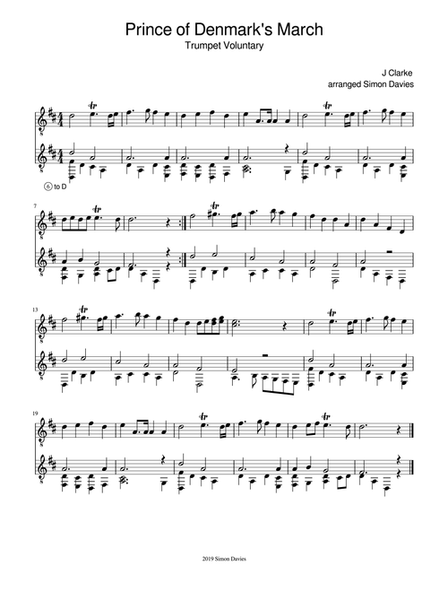 Prince of Denmark's March (Trumpet Voluntary) (arranged for guitar duo) (Arr. Simon Davies) - Jeremiah Clarke (Solo Guitar)