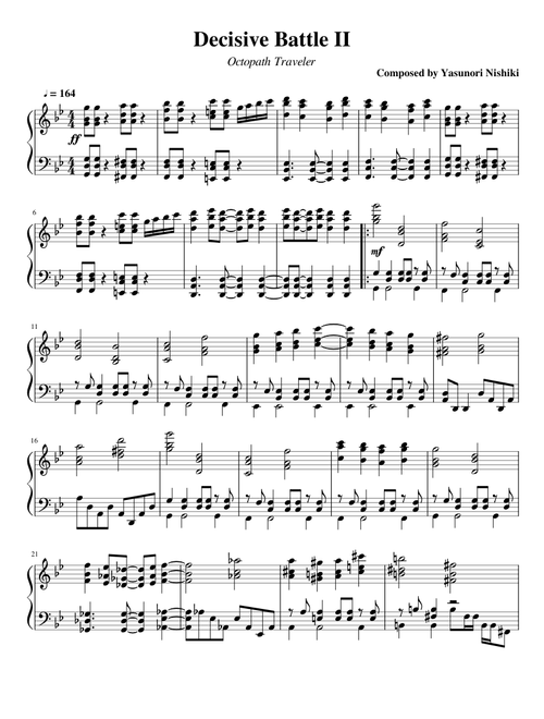 Decisive Battle II - Octopath Traveler (Solo piano, original arrangement)