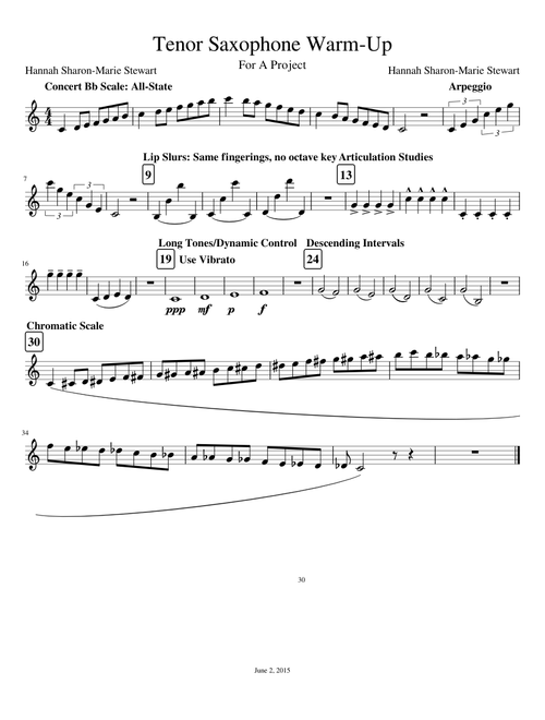 Tenor Saxophone Warm-Up