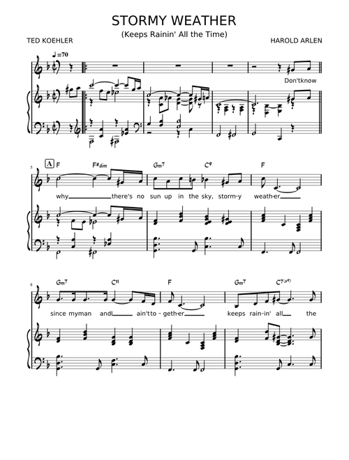 Stormy Weather - Voice and piano