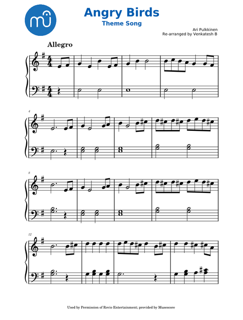 Angry Birds Theme – Ari Pulkkinen (Easy Version) - Whitehatjr