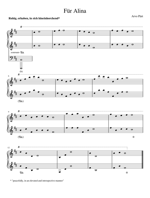 Für Alina – Arvo Pärt