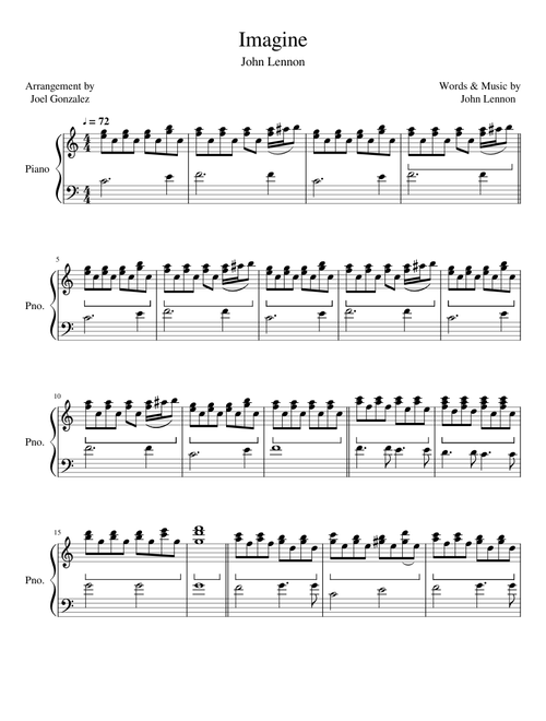 Imagine - Glee Cover Version (only Piano)