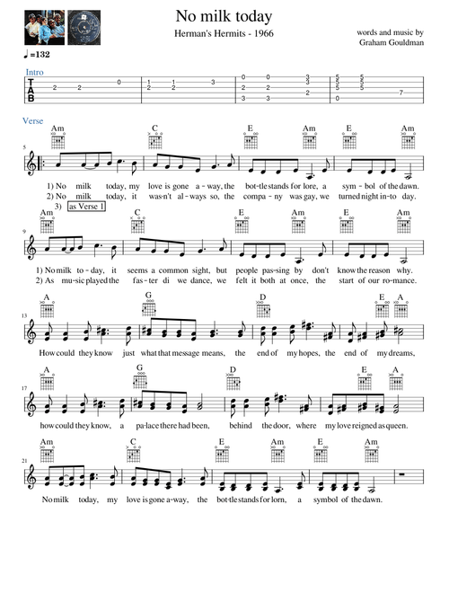 No milk today – Hermans Hermits