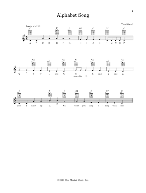 Alphabet Song (from The Daily Ukulele) (arr. Liz and Jim Beloff) - Traditional (Ukulele)