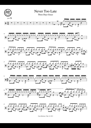 Never Too Late Sheet Music for Piano (Solo) | MuseScore.com