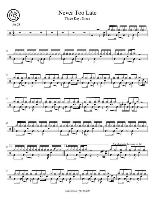 Never Too Late – Three Days Grace