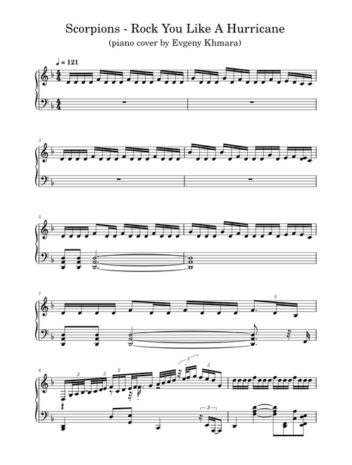 Rock you like a hurricane – Scorpions (piano cover)
