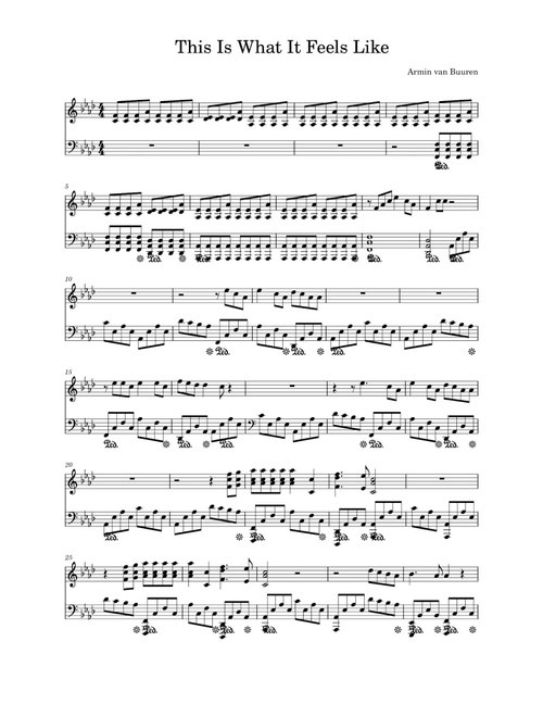 This Is What It Feels Like (Arr. Armin Van Buuren) (Piano Solo)