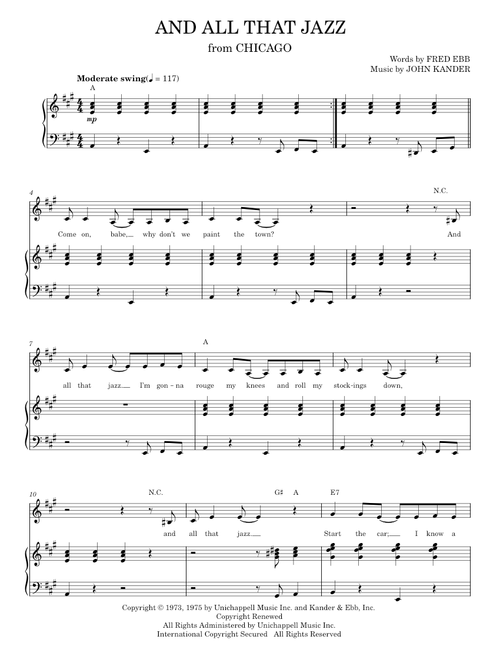 And All That Jazz - Kander & Ebb, Liza Minnelli (Piano Vocal)