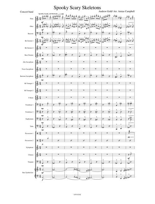 Spooky Scary Skeletons For Concert Band by Amias Campbell (me)
