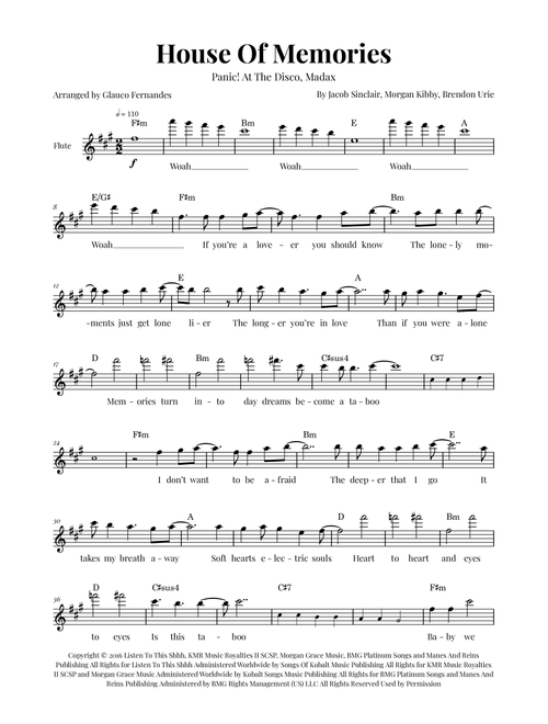House Of Memories (Arr. Glauco Fernandes) - Madax (Flute Solo)