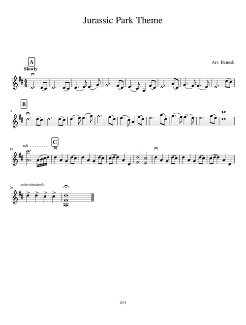 Jurassic Park Theme - violin