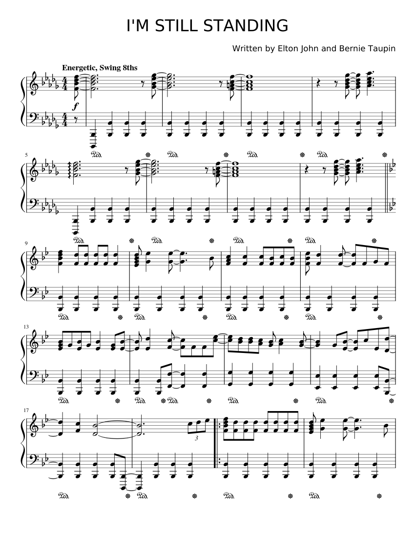 I'm Still Standing Elton John Sheet music for Piano (Solo