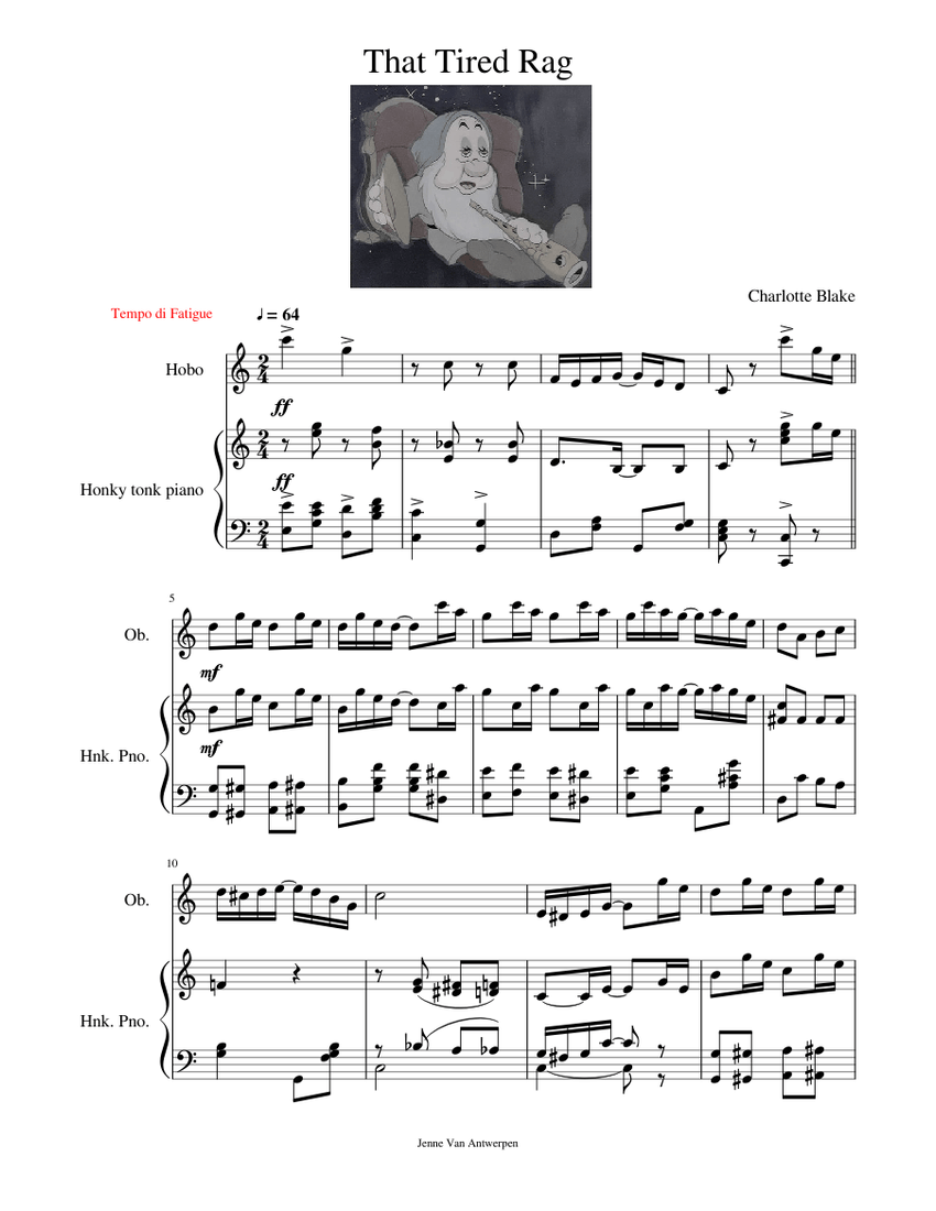 That Tired Rag Sheet music for Piano, Oboe (Solo) | Musescore.com