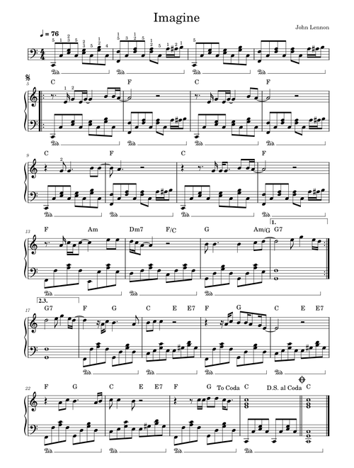 John Lennon - Imagine - thème (piano)