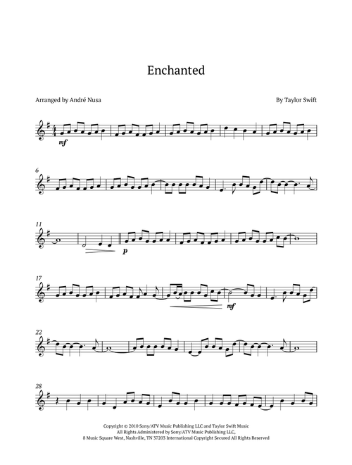 Enchanted (Arr. André Nusa) - Taylor Swift (Clarinet Solo)