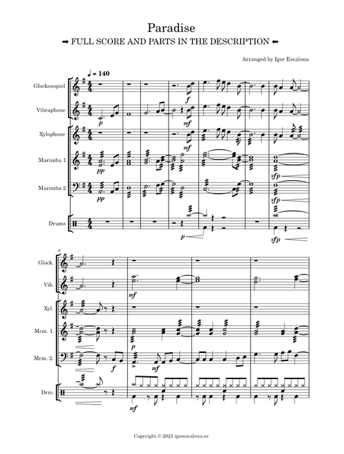 🤩 PARADISE by ColdPlay | Percussion ensemble 🥁