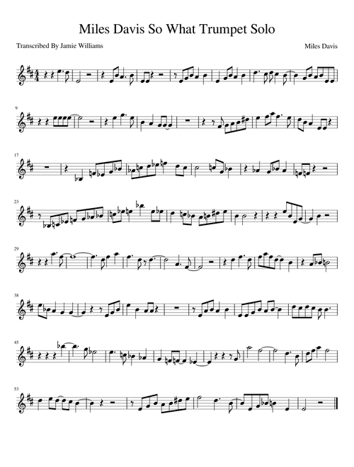 Miles Davis So What Trumpet Solo