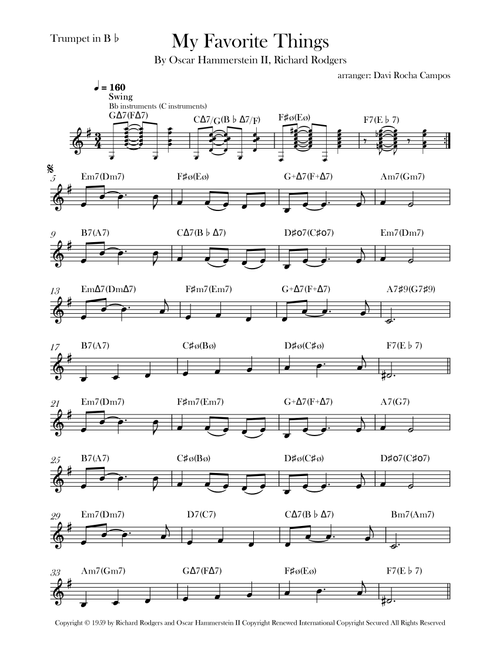 My Favorite Things (Arr. Davi Rocha Campos) - John Coltrane (Trumpet Solo)