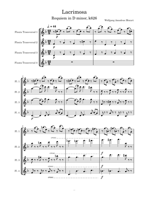 Lacrimosa  Requiem – Wolfgang Amadeus Mozart