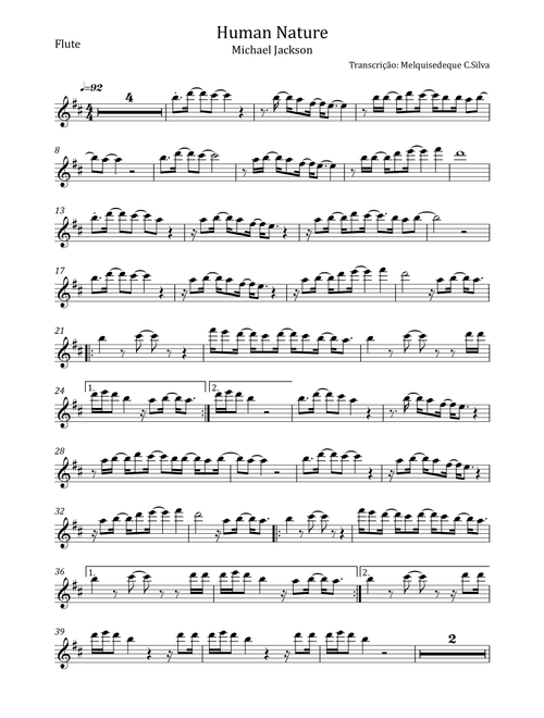 Human Nature (Arr. Melquisedeque C.Silva) - Michael Jackson (Flute Solo)