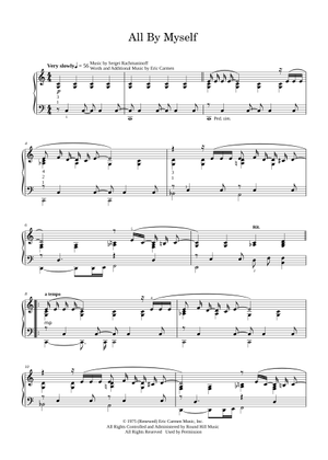 All by myself – Eric Carmen Sheet Music for Piano, Vocals, Guitar