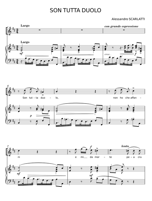 Son tutta duolo - Alessandro Scarlatti