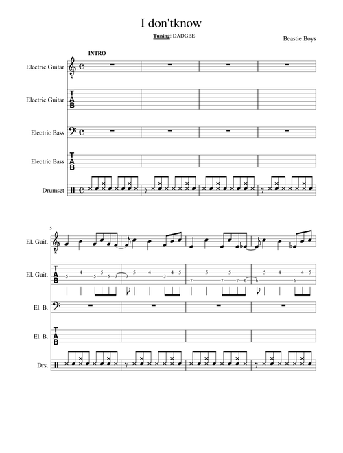 I don't know "Beastie Boys" (guitar/bass/drum)