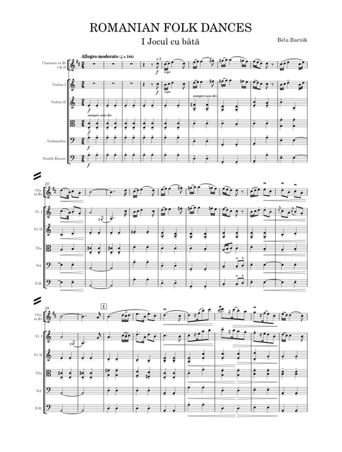 Bartok - Romanian Folk Dances, Sz. 68 (Orchestra)