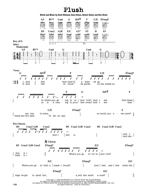 Plush - Stone Temple Pilots (Guitar Lead Sheet)
