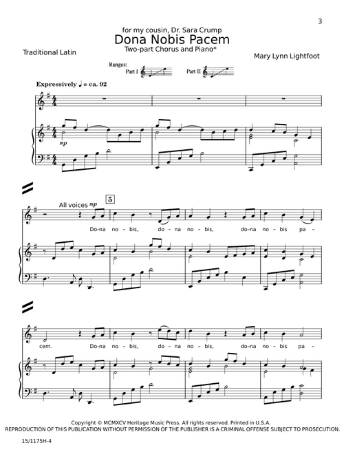 Dona Nobis Pacem - Mary Lynn Lightfoot