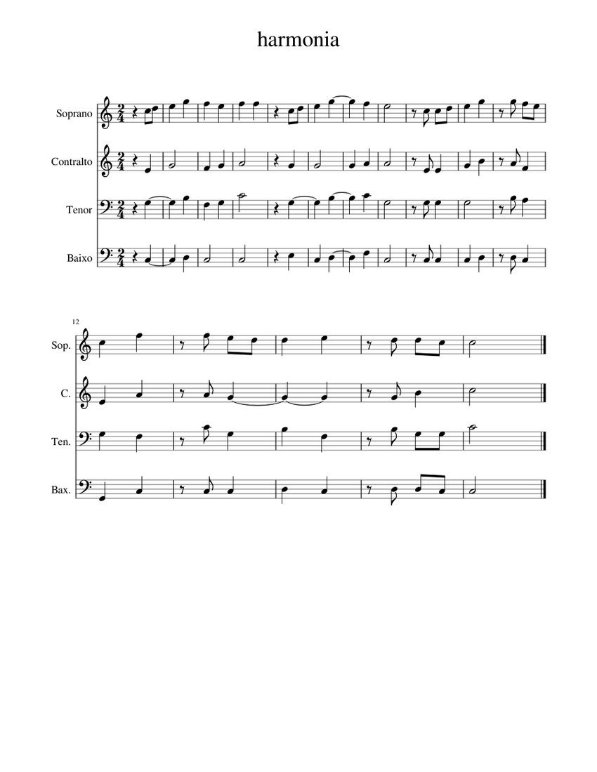 harmonia Sheet music for Soprano, Alto, Tenor, Bass voice (Choral