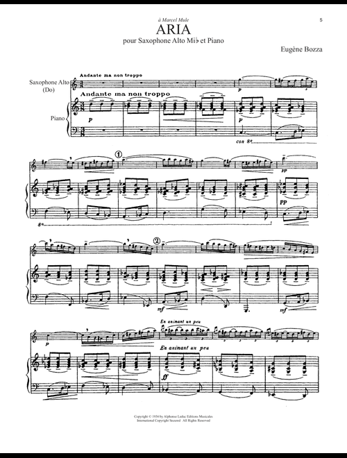 Aria (Ed. Nicole Roman) - Eugène Bozza (Alto Sax and Piano)