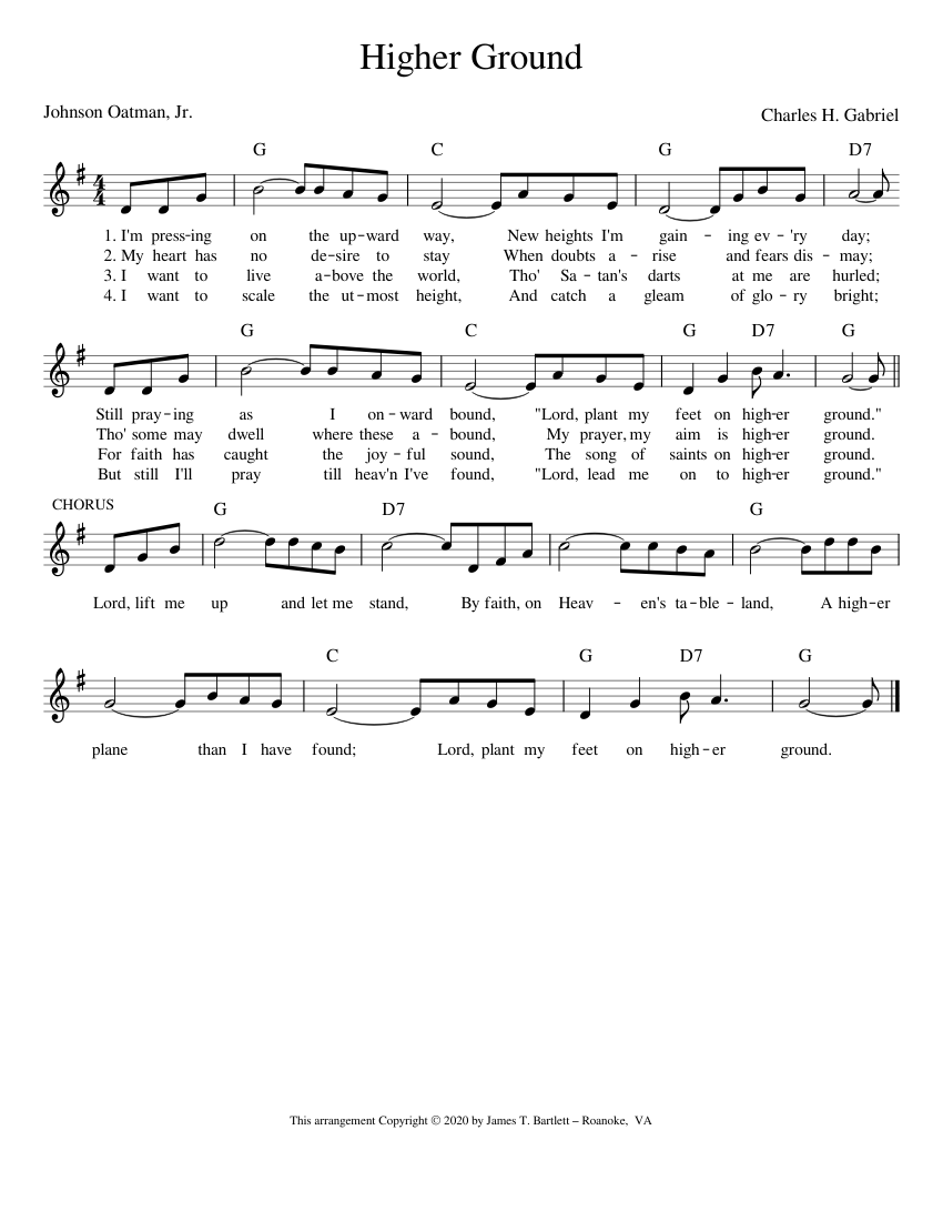 Higher Ground Sheet Music with Chords for Piano (Solo) easy | MuseScore.com