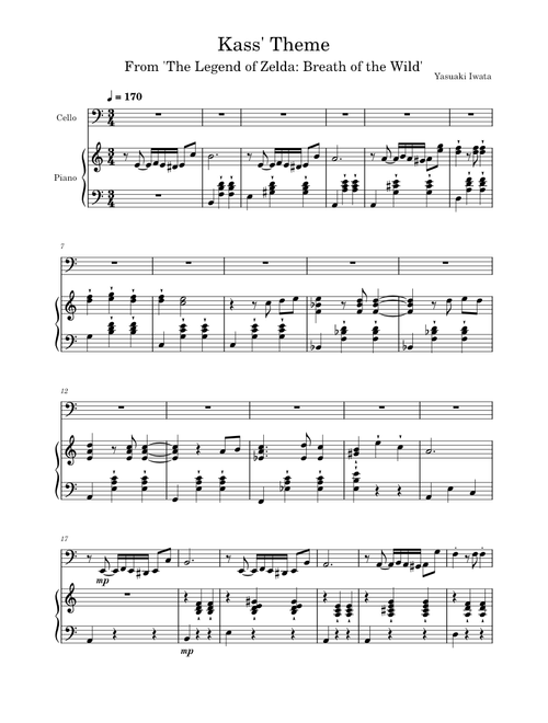 Kass' Theme – Cello and Piano