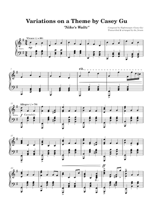 OneShot - Niko's Theme – Nightmargin (Casey Gu) Sheet Music for Piano ...
